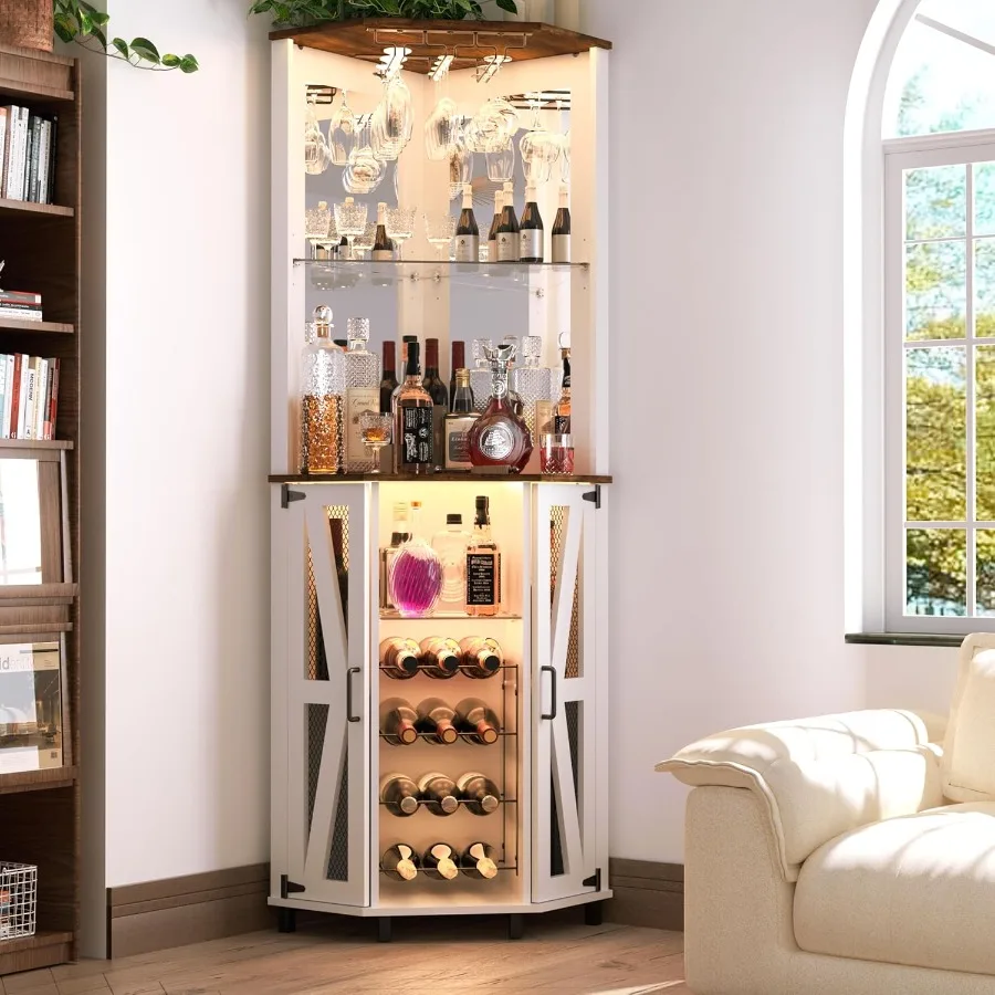 Lighting - 68.9 Tall Corner Bar Cabinet for