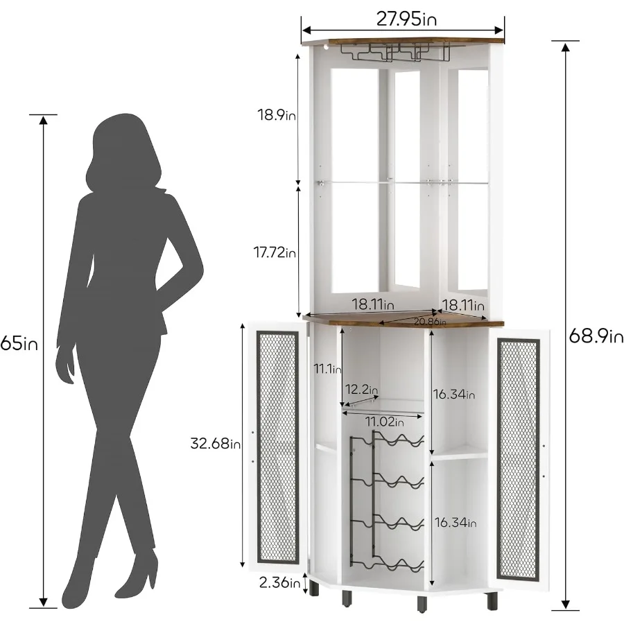 68.9 Tall Corner Bar Cabinet f - огляд і ціна Lighting