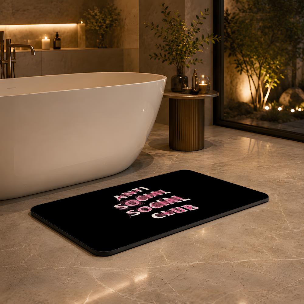 Fashion A ANTI SOCIAL SOCIAL C - огляд і ціна Quick Dry Diatomite Bath Mat